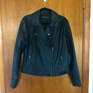 Black Faux Leather Moto Jacket